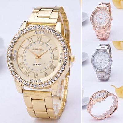 Women's Men's Crystal Rhinestone Stainless Steel Analog Quartz Wrist Watch