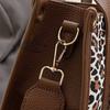 Leopard print woven portable small square bag women's messenger bag