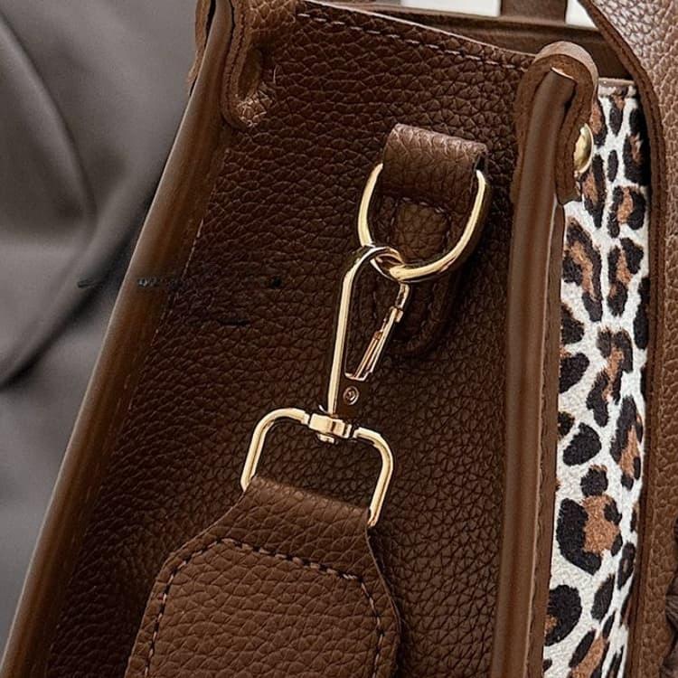 Leopard print woven portable small square bag women's messenger bag