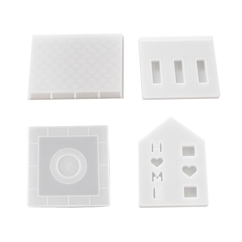 Candle Holder Silicone Mold Home House Candlestick Resin Molds DIYs Concrete Castings Mould Handicraft Candle Decoration