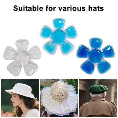 Adjustable Hat Accessories Hard Hat Cooling Bag PVC Gel Ice Pads Reusable Ice Stickers for Outdoor Sports Hiking