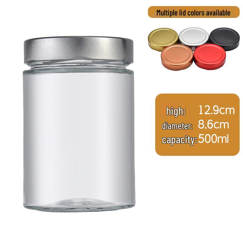 Large Capacity Round Pickle Dispensing Bottle with Lid, Moisture-Proof High Borosilicate Glass Jar