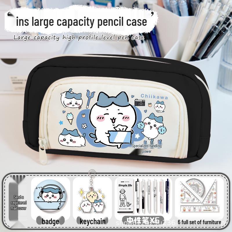 Chiikawa 2025 Torba Ita - Duża Pojemność Podwójna Warstwa Etui na Ołówki Anime dla Dziewcząt.