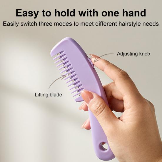 

Yousheng Hair Cutting Comb 3 Levels Adjustable Portable Travel Multi-functional Hair Trimmer Bangs Razor Comb Men Women Hair Styling Tools фіолетовий