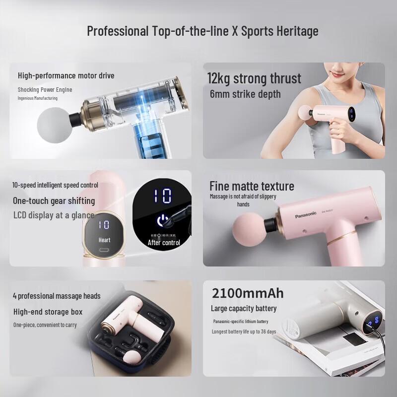 Panasonic Mini Portable Fascia Gun Massager EW-RAD21 CN plug (adapter included)