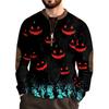 Halloween Print - Men's Loose, Casual, Versatile Round-neck Multi-color Pullover Hoodie