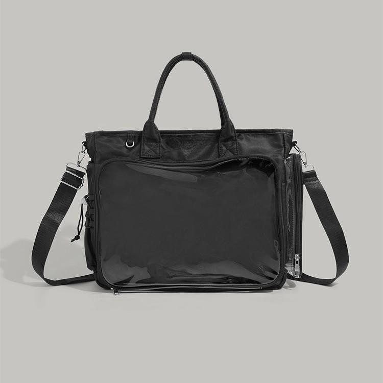

Large-capacity pain bag commuter hand-held transparent baby bag 2025 new one-shoulder crossbody bag fashionable and versatile backpack чорний