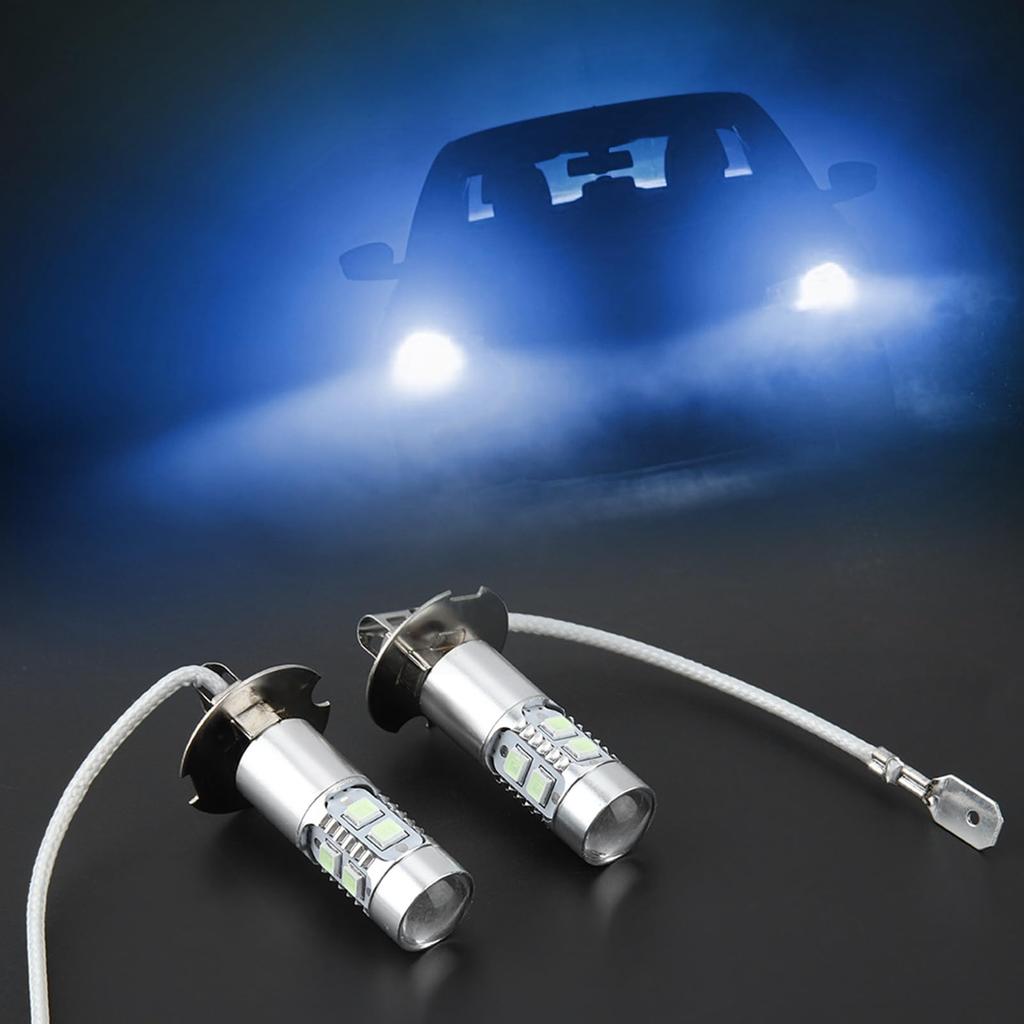 KIMISS 2pcs H3 LED Fog Lamps, 100W 1200LM 8000K Fog Lamp Daytime Running Light