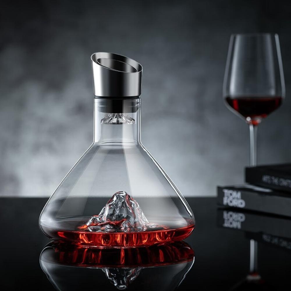 Glass Iceberg Wine Decanter Mountain Shaped Wine Aerating Pourer Wine Aerator  Family Gathering