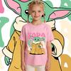 Star Wars Yoda Baby Grogu Graphic Tee Girls Casual Cotton T Shirt Kids Summer Clothes Toddler Top Fashion Cute Short Sleeve