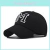 M Letter Embroidery Wide Brim Baseball Hat Sun Protection Cap For Use Outdoor