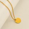 Round stainless steel 26 English letters necklace pendant mirror DIY jewelry accessories 26 letters