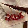 Red Flower Tassel Earrings Earrings Resin Petals Pendant Retro Light Elegance Premium Natural Light Luxury Earrings