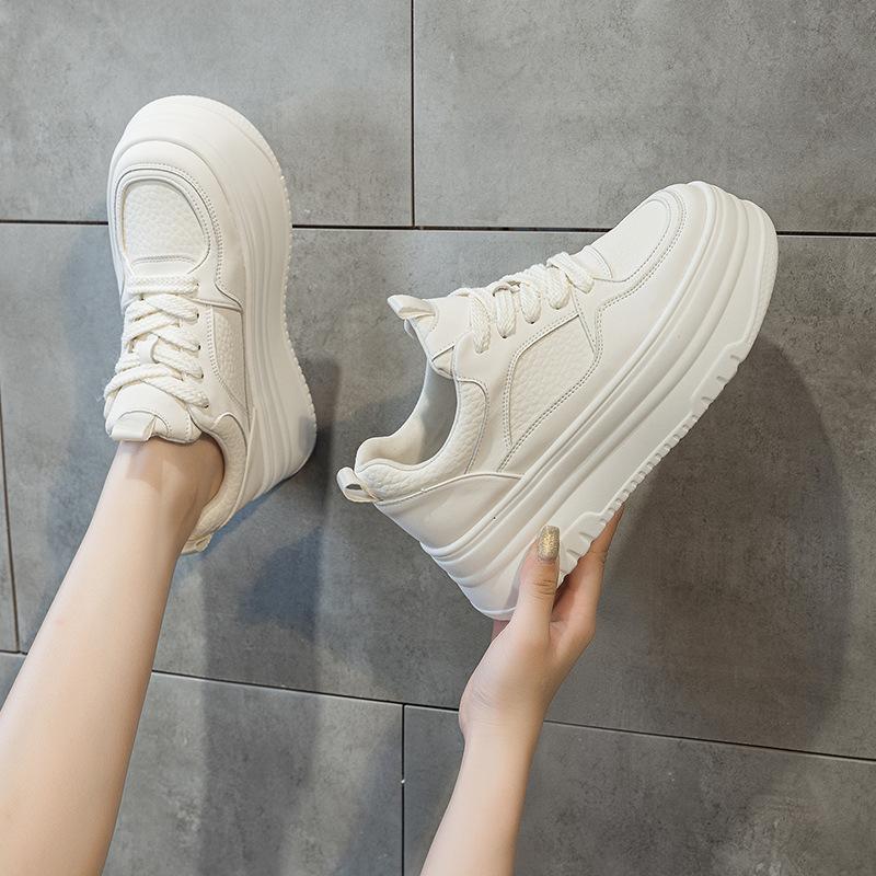 Thick-soled inner height-increasing small white shoes women's 2025 new summer mesh breathable women's shoes lightweight soft-soled muffin shoes