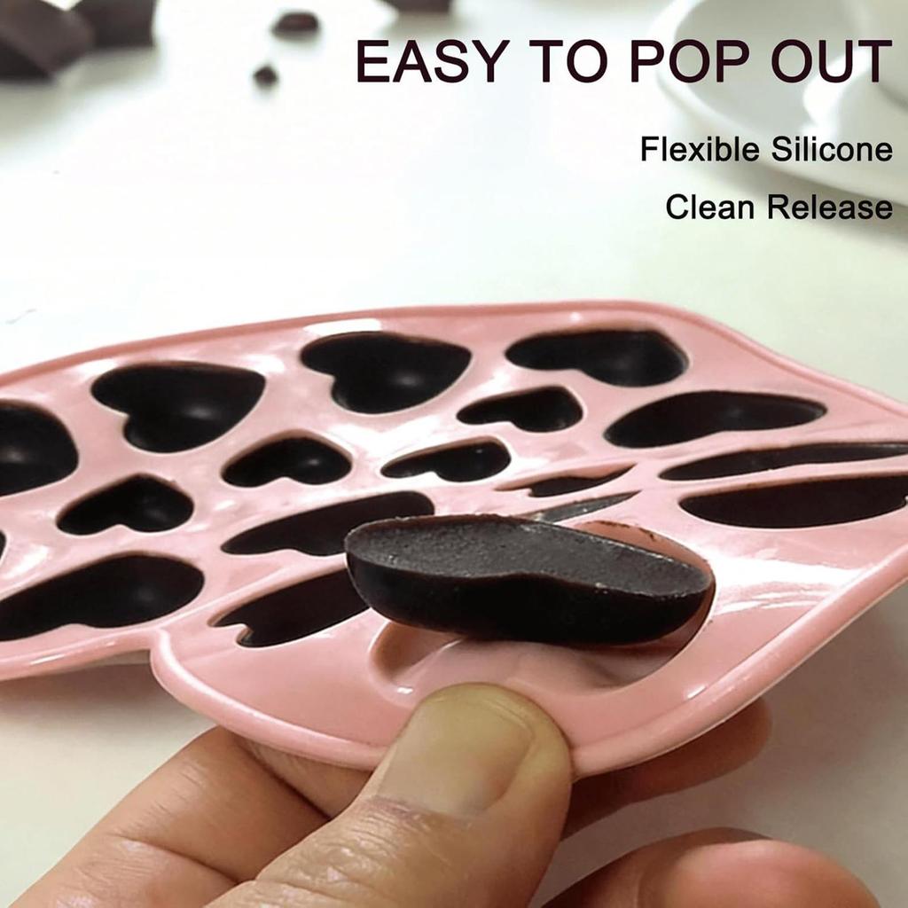 Valentine's Day 18 Cavities Heart Silicone Mold Food Grade Chocolate Mold For Candies Jellies, Multi-Cavity Baking Mould