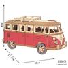 Retro Autobus Kamper w Stylu Europejskim Drewniana Układanka Samochodzik 3D Model DIY Rozwijanie Zdolności Manualnych Układanki Dla Dzieci