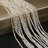 1String, 3-4mm White Natural Freshwater Pearls, Handmade Rice-shaped Pearl Beads for Jewelry Making DIY Necklace Bracelet Accessories 36cm
