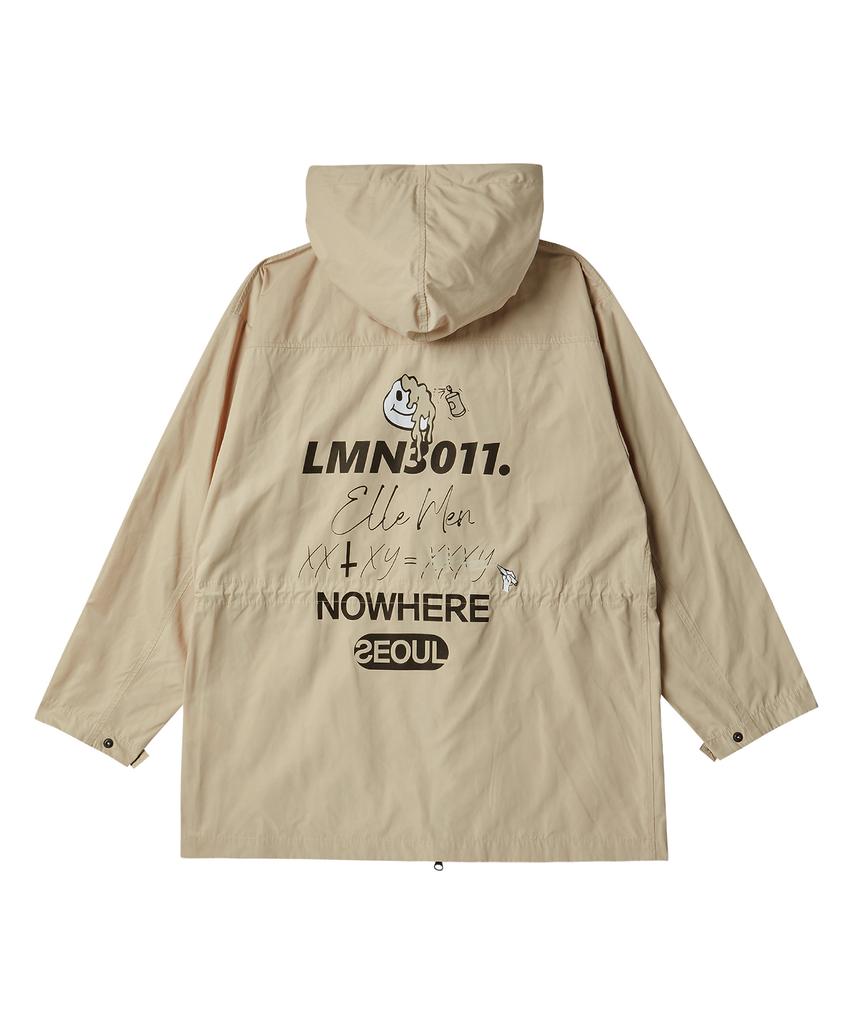 Lmn3011 Oversized Windbreaker - Beige