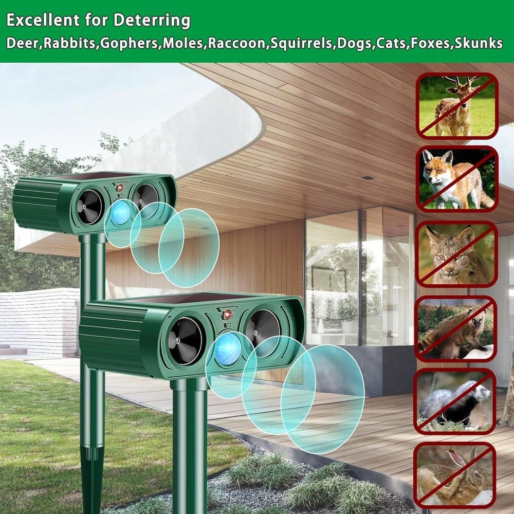 

Сонячний Відлякувач Собак Кішок Водонепроникний Відлякувач Шкідників Ефективний Ультразвуковий Відлякувач Тварин Ферма зелений