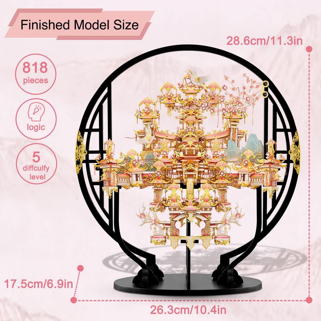 Piececool 3D Aus Mythischem Tenkyu mit 3D-Montage Kein Kleber 5-Sterne-Sammlung Puzzle, Metall, Serie, Shangri-La, Ständer, Puzzle, Erforderlich, Erforderlich,