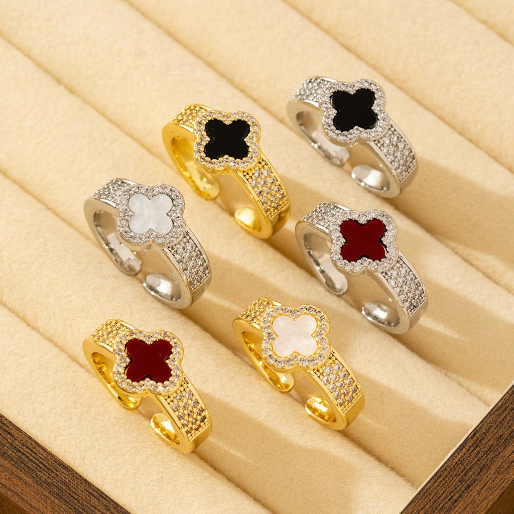 Classic Four-leaf Clover Ring - Luxury High-end Open Adjustable Women's Ring