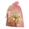 Pocket Hug Plush Bear Toy with Encouragement Card Mesh Bag Mini Positive Stuffed Bear Doll with Knitted Hat Inspirational Gift