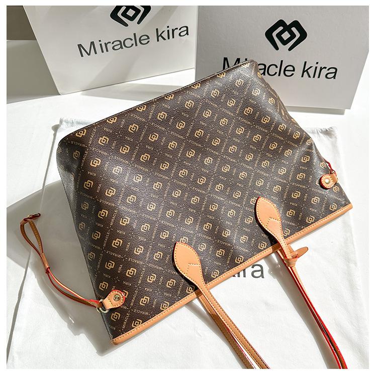 Versatile high-end handbag Classic presbyopia tote bag Simple and fashionable mommy bag Shopping bag Large capacity women