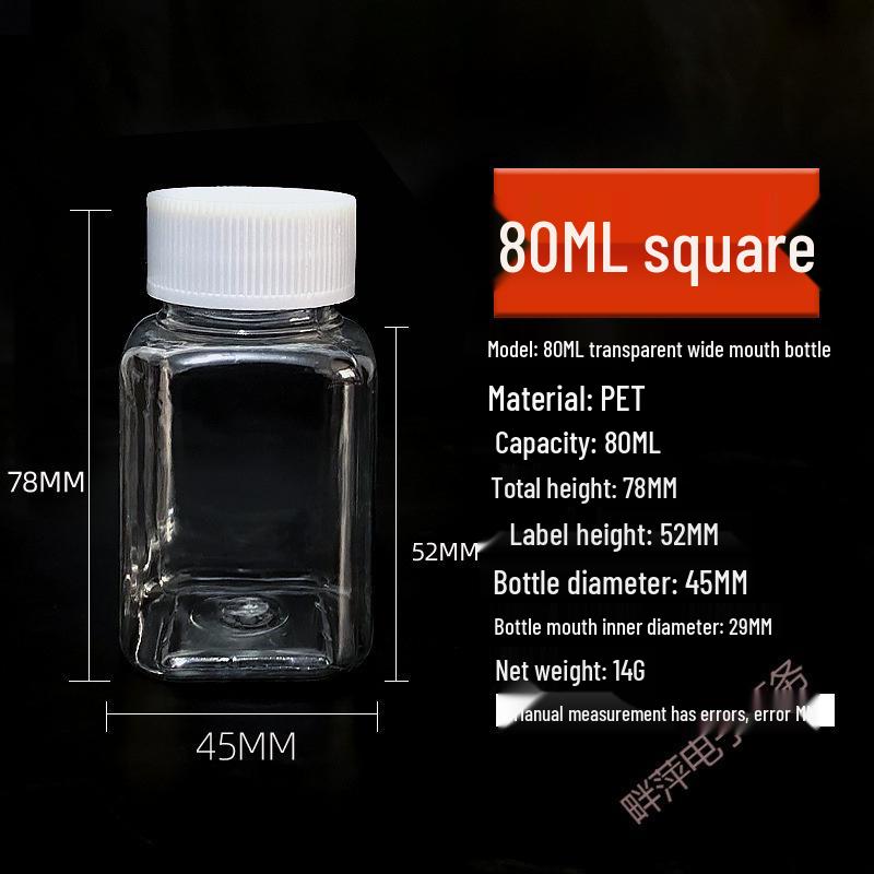 Piccola Bottiglia di Plastica Trasparente per Medicine (15/20/30/50 ml) per Liquidi e Campioni