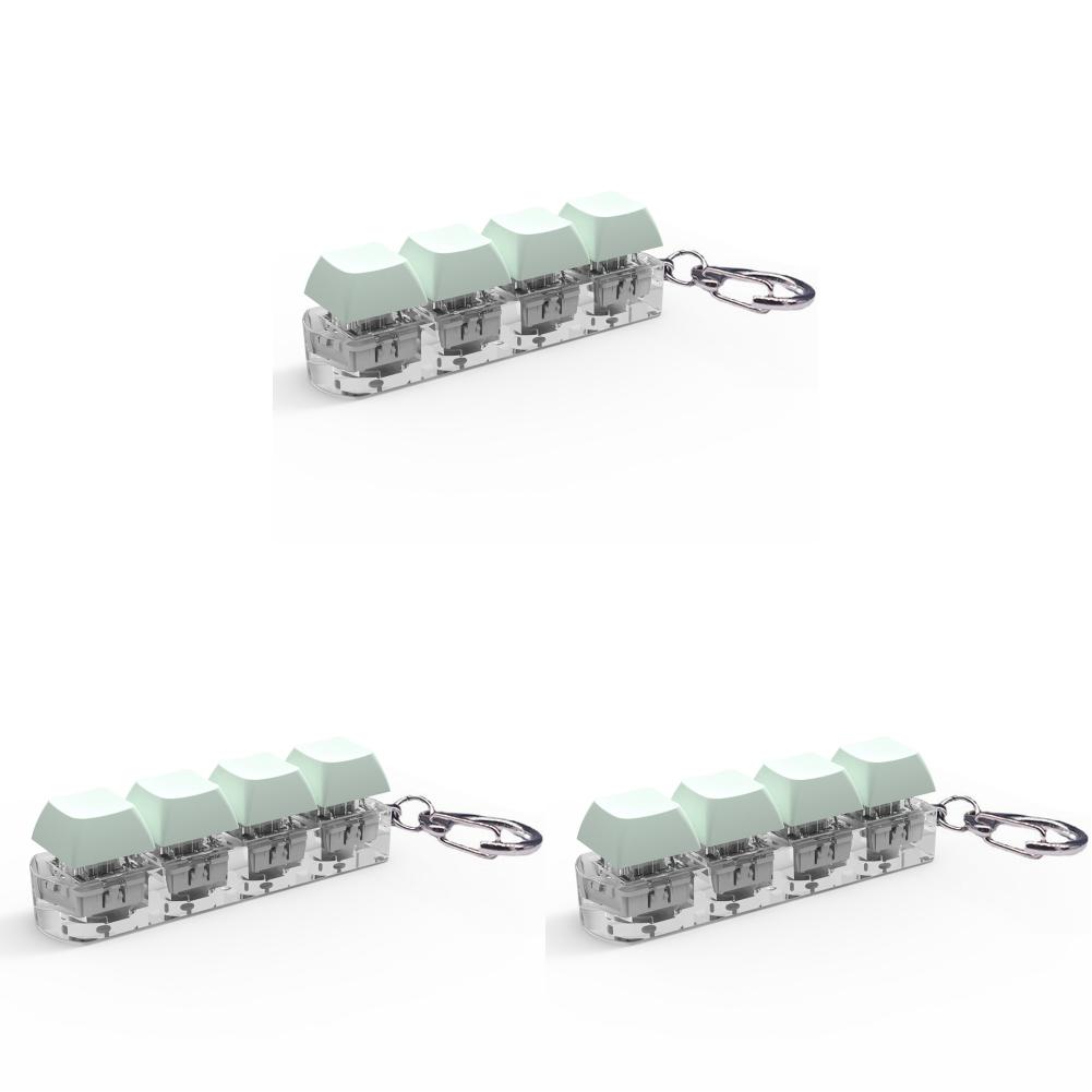 3/5Pcs Button Keycap Fidget Keychain 4 Keys Diy Keyboard Decompression Finger Keyboard Caps Mechanical Key Relief Accessories