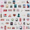 50 London Travel Series Graffiti Stickers DIY Stationery Stickers Water Cup Computer Waterproof Decorative Stickers