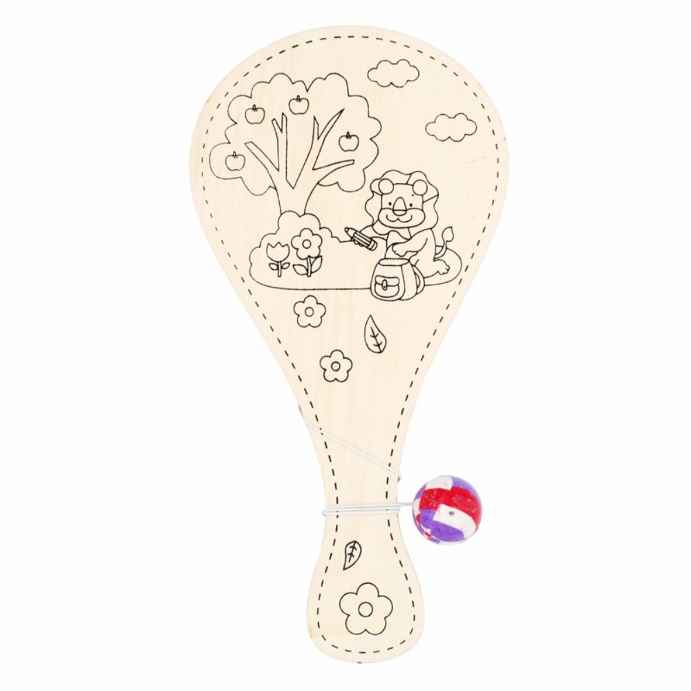 

Деревянная DIY ракетка с мячом на веревочке Деревянная ракетка с веревочкой DIY ракетка с мячом Малыши Lion