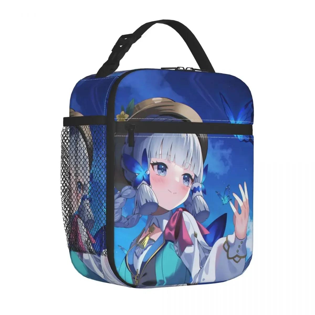 

Kamisato Ayaka термоизолированная сумка для ланча для школы Genshin Impact портативная сумка для ланча охладитель термоконтейнер для еды 26x21x11CM бежевый