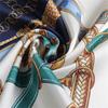 90Cm Luxury Fashion Twill Silk Scarf For Women Rope Belts Print Wraps Headband Shawl Stoles Hijab Lady Square Foulard Bandana