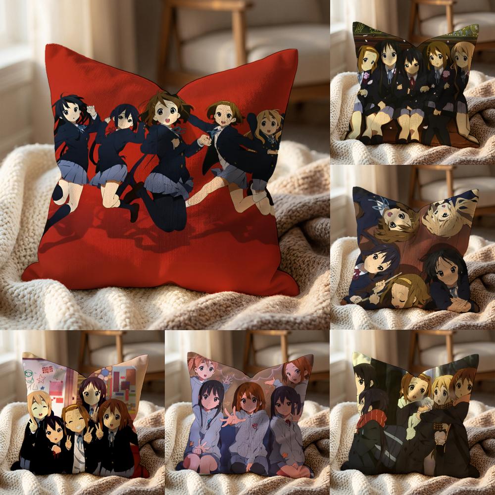 Anime K-K-ON! Cute Cushion Cover Multi-Scene Pillow Cover for Home & Car - Reversible, Soft & Durable for Daily Use