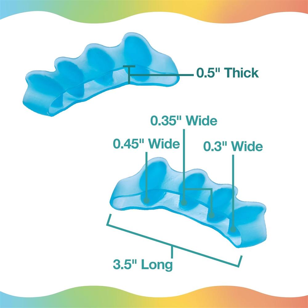 Silicone Toe Separators for Overlapping Toes & Hammer Toes, Ergonomic Toe Straightener for Yoga & Daily Relief, 1 Pair