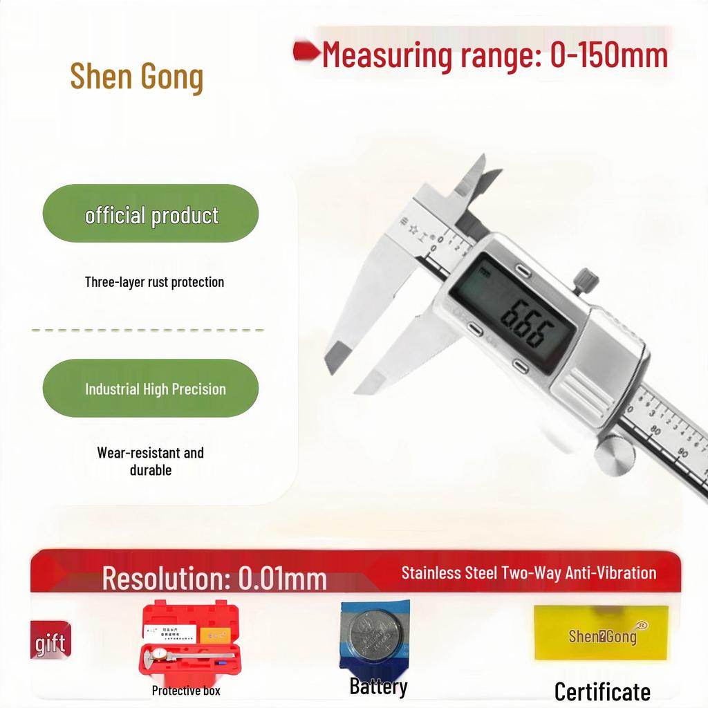 High Precision Shockproof Dial Vernier Caliper 150-300mm