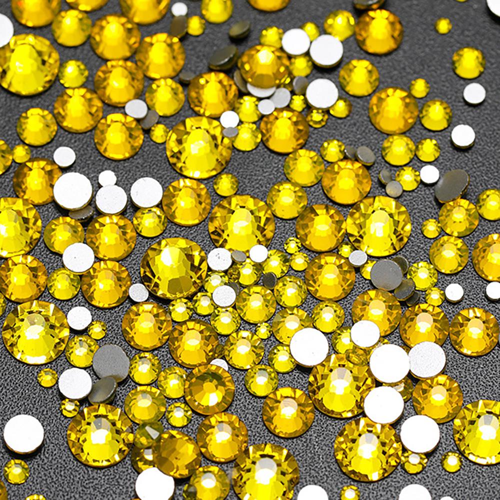 Flatback Crystal Glass Rhinestones Mix Size 14400pcs Non-Hot Fix Bulk Rhinestones for Nail Art Cup Garment Decoration