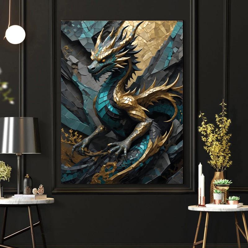 Diamond Mosaic Art PandaLionCatDragonPhoenix Animal Astronaut Racing Scenery Poster Canvas Painting Wall Art Pictures Home Decor