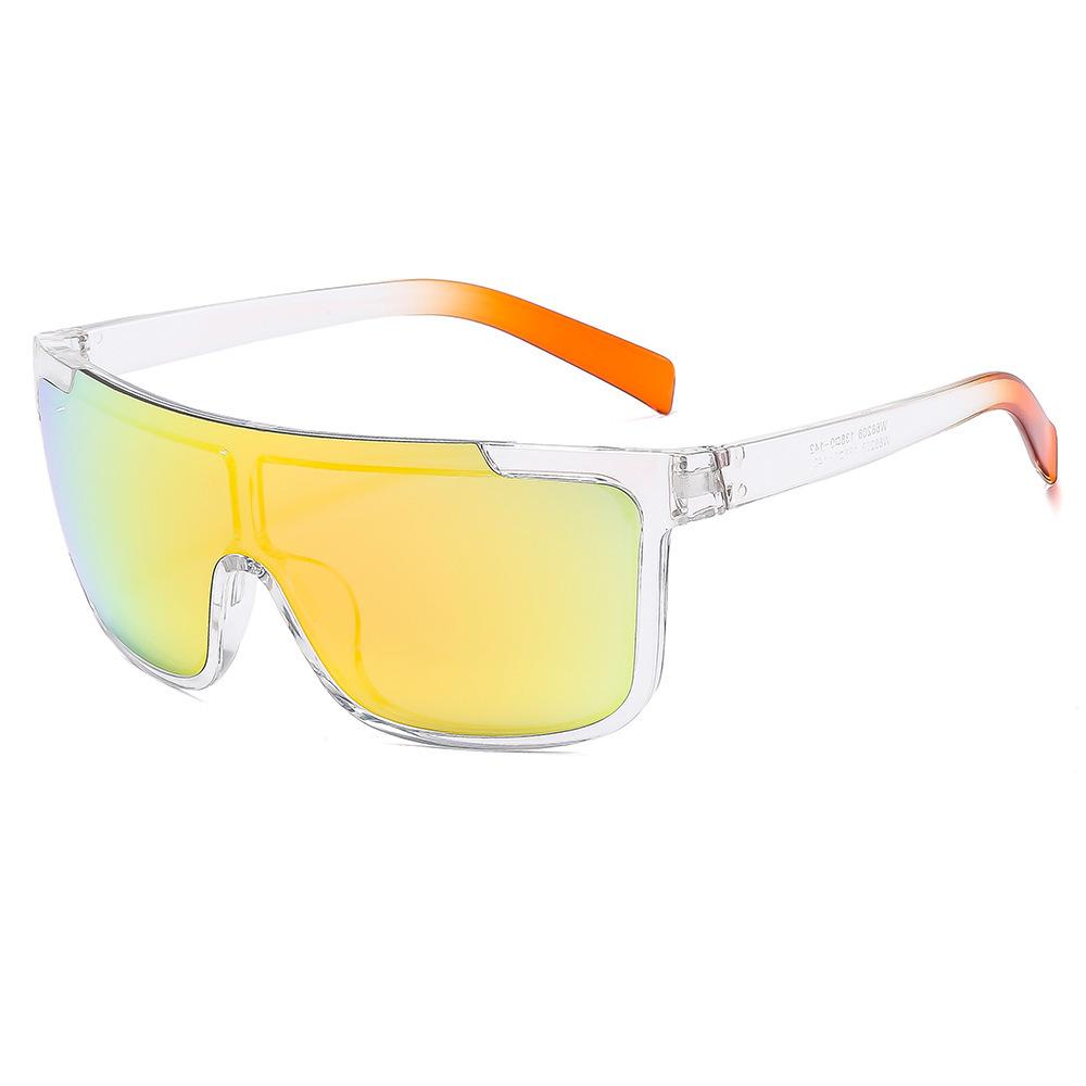 New Luxury Gradient Color Sports Wrap Around  Women Sunglasses Large One Piece Sports Glasses Men Hiking Sun Glasses Uv400