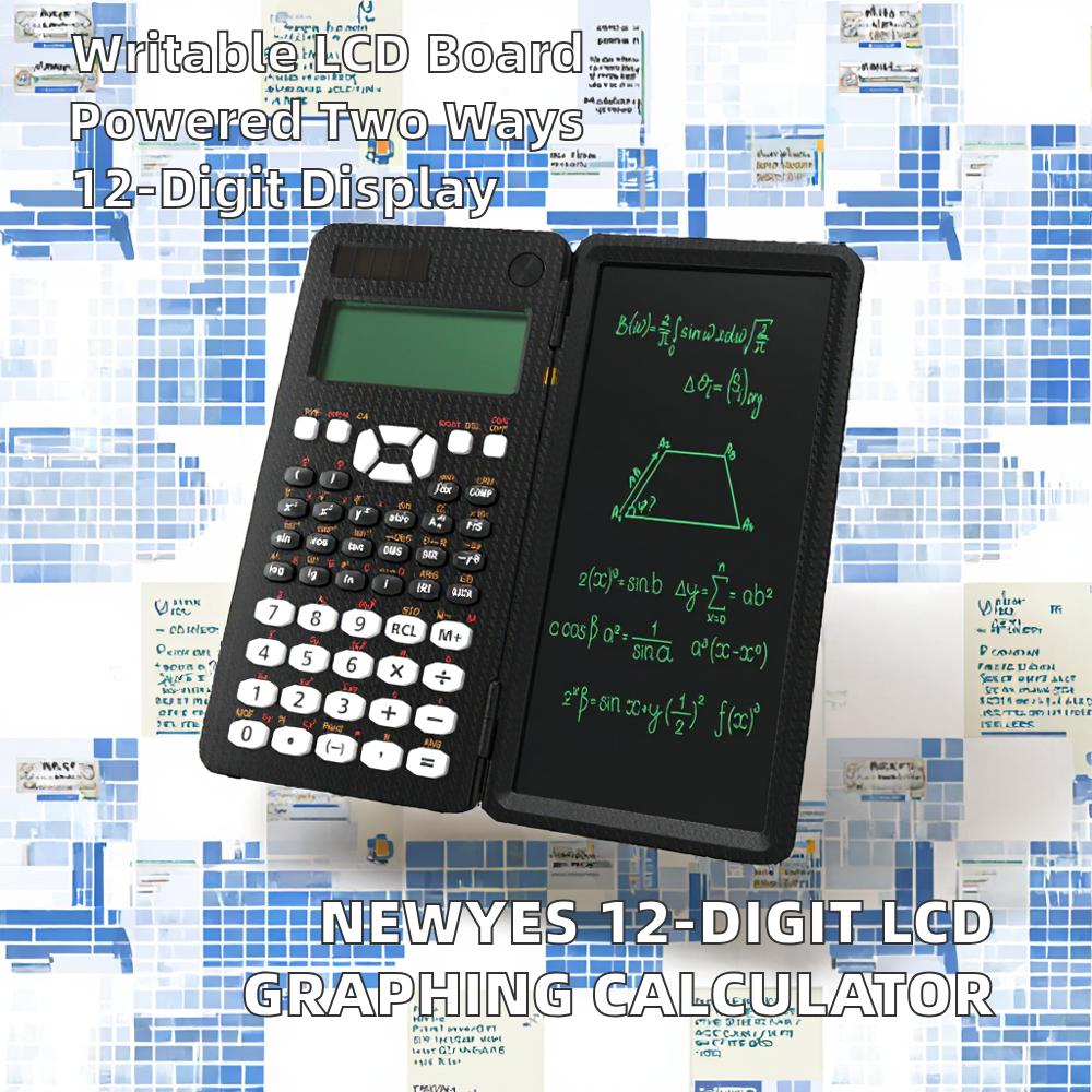 For Business Examination Plastic 6.5 Inch LCD Display 12 Digits Graphing Scientific Calculator with LCD Writing Board