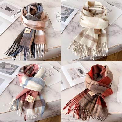 Windproof Long Tassel Scarves Thick Warm Shawl Wrap Fashion Winter Plaid Scarf