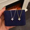 Shining Star Four-Leaf Clover Diamond-Inlaid Necklace - Elegant Light Luxury Clavicle Chain for Women