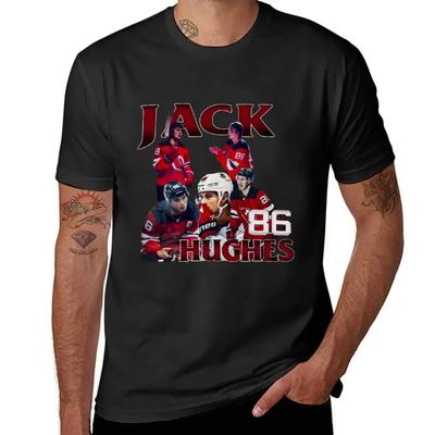 Jack Hughes American Hockey T-Shirt Anime T Shirts Man Clothes Custom T Shirt Oversized T Shirt Outfits for Men