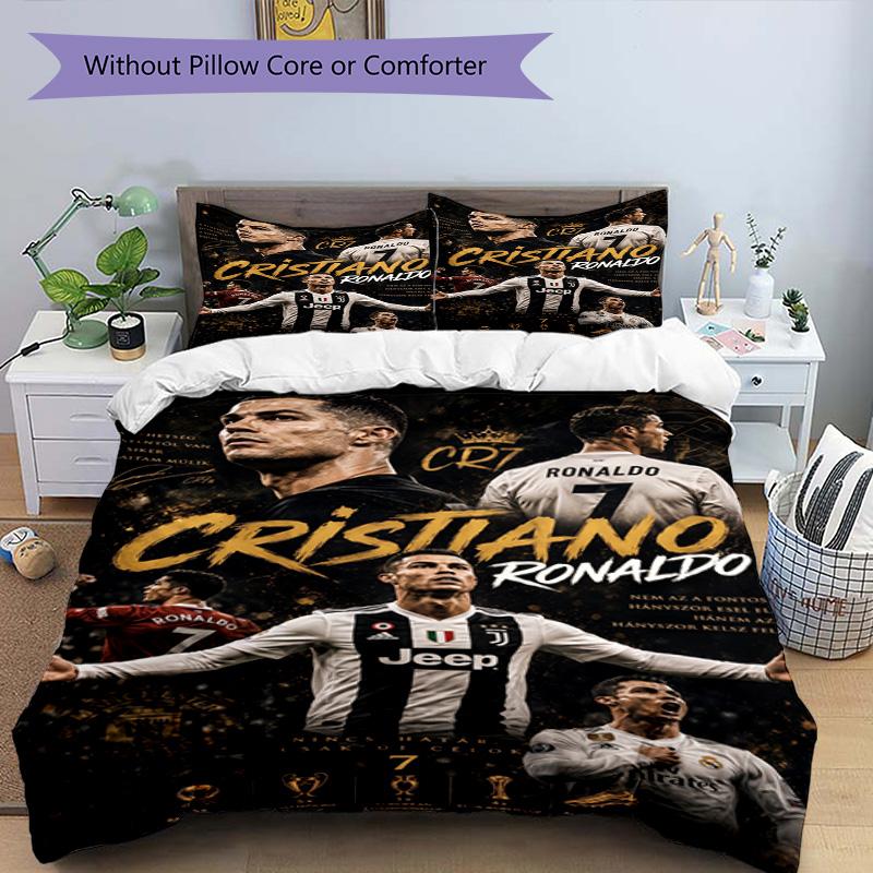 Ronaldo Cr7 Oslavný Moment Povlečení, Prodyšný Povlak na Peřinu s Povlaky na Polštáře, Měkké Ložní Prádlo pro Ložnici Domácí Dekoraci, Perfektní Festival Bi