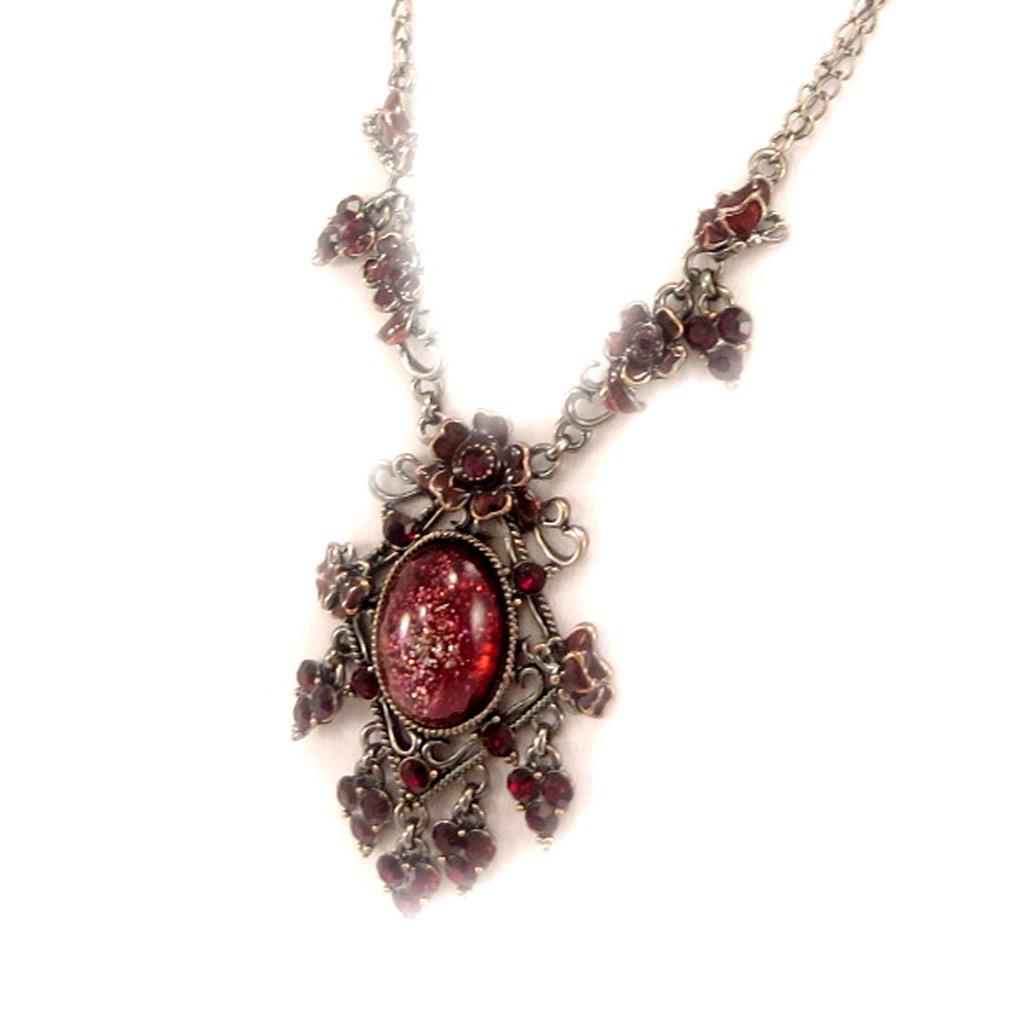 Les Trésors De Lily [D6107] - Designer Necklace 'Royal Givré' Red