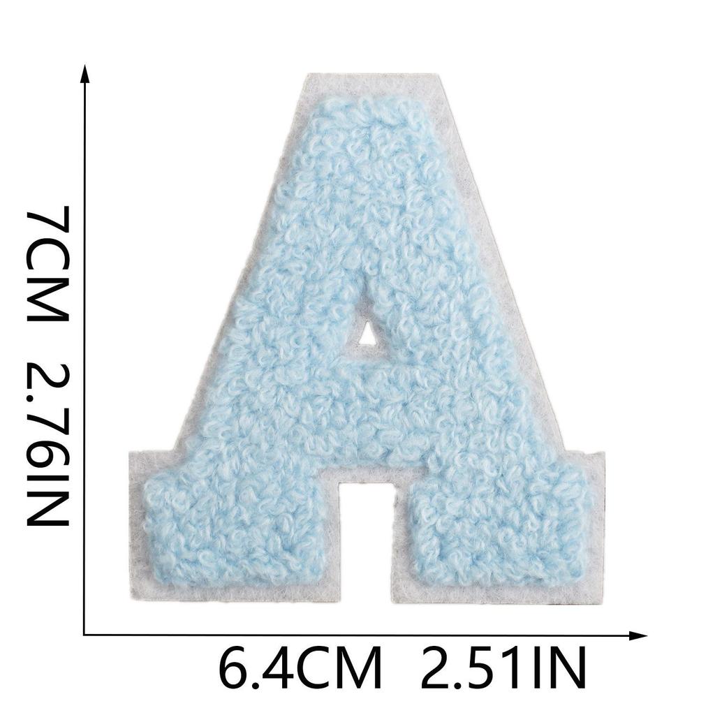 Roaring Sky 7cm Light Blue Chenille Embroidery Patch for Bags and Decor