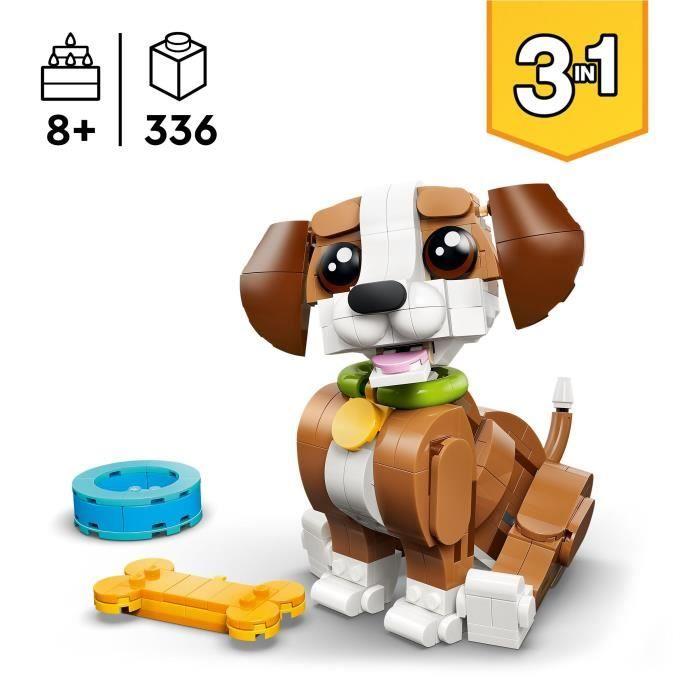 LEGO Creator 3-en-1 31382 Les Adorables Animaux : le Chiot Joueur - Jeu des 8 ans - Cadeau