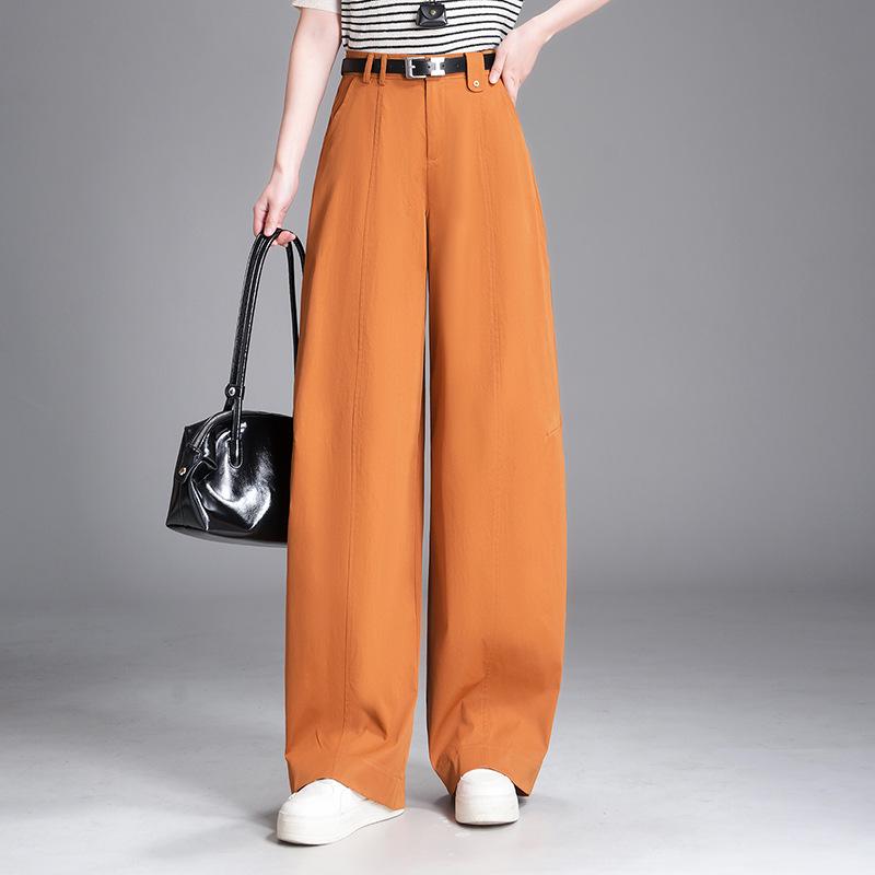 Women s Relaxed Wide-Leg Scimitar Pants - 2026 Spring/Summer Collection, Loose Drapey Style, Straight-Leg, Casual Suit Pants 28/L (105-115 lbs)