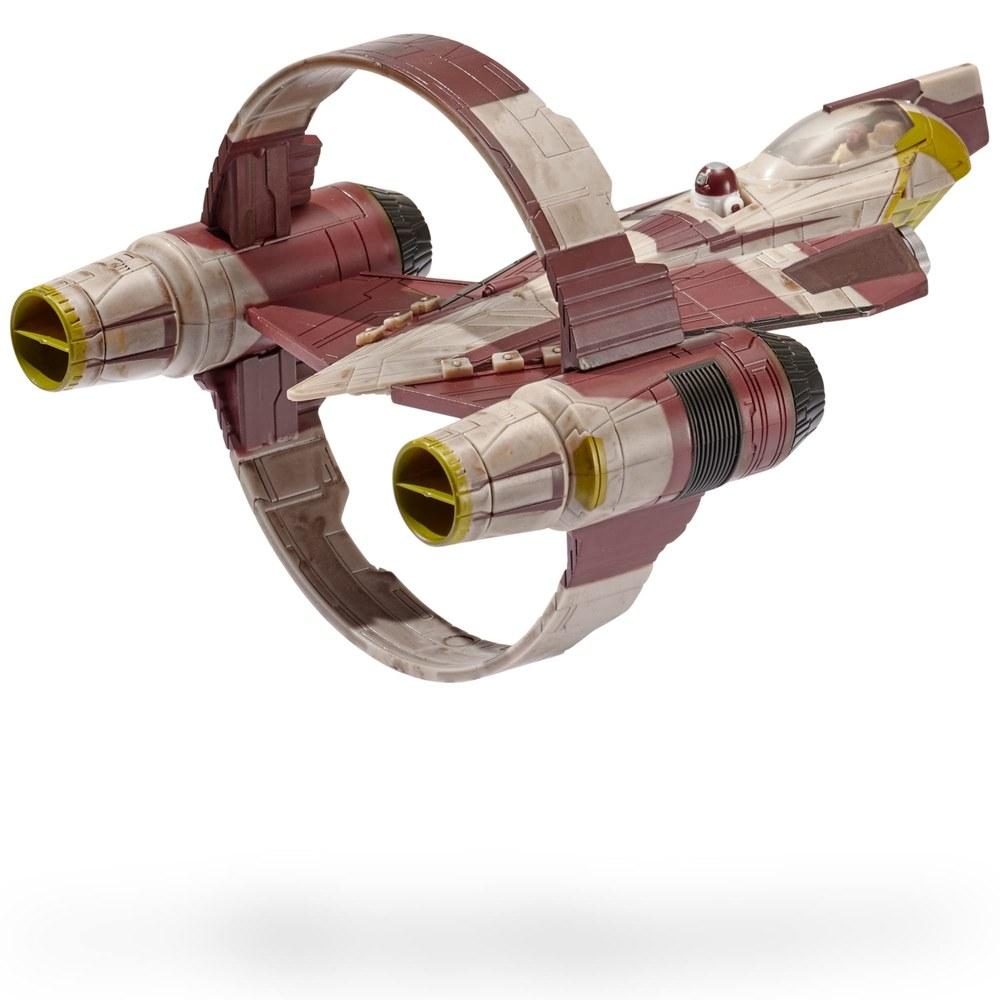 Jazwares Star Wars Micro Galaxy Squadron Jedi Starfighter OBI-WAN Kenobi R4-P17 5-Inch Vehicle with Micro Figures