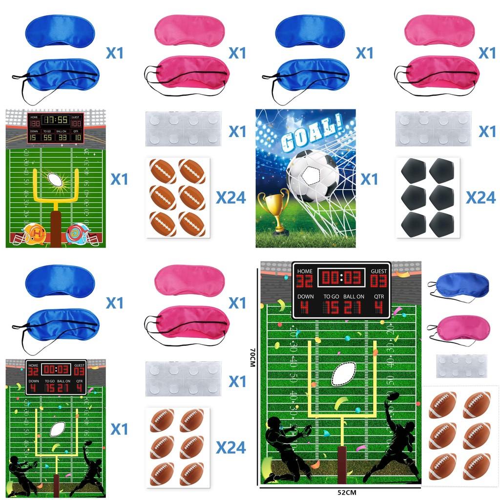 Poster Kids Celebration With Football Theme Sticker Set And Eye Mask